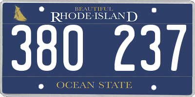 RI license plate 380237