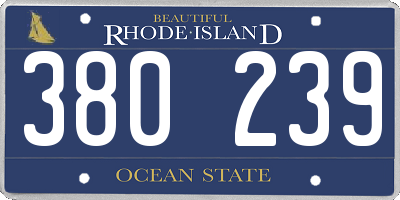 RI license plate 380239