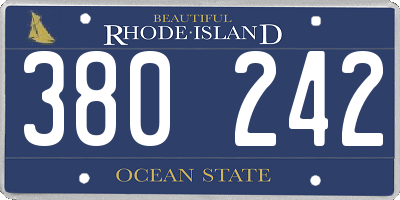 RI license plate 380242