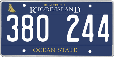 RI license plate 380244