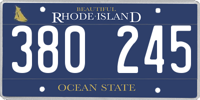 RI license plate 380245