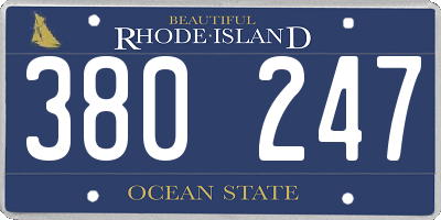 RI license plate 380247