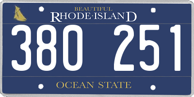 RI license plate 380251