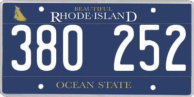 RI license plate 380252