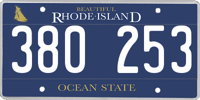 RI license plate 380253