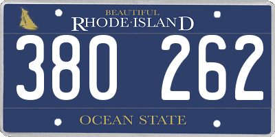 RI license plate 380262