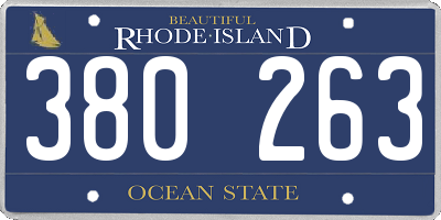 RI license plate 380263