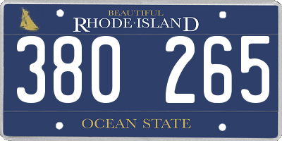 RI license plate 380265