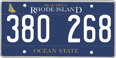 RI license plate 380268