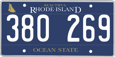 RI license plate 380269
