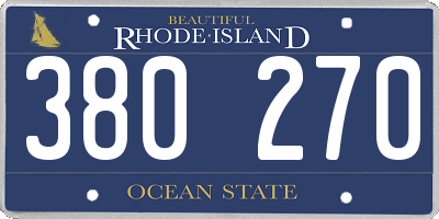RI license plate 380270