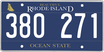 RI license plate 380271