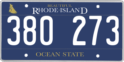 RI license plate 380273