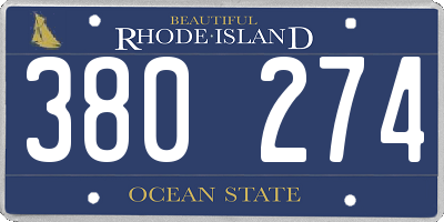 RI license plate 380274