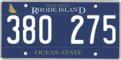 RI license plate 380275