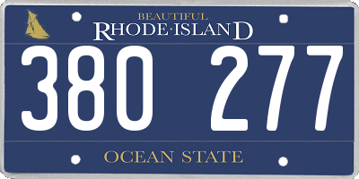 RI license plate 380277