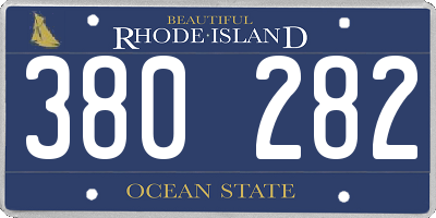 RI license plate 380282