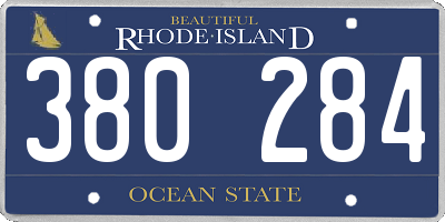 RI license plate 380284