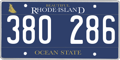 RI license plate 380286