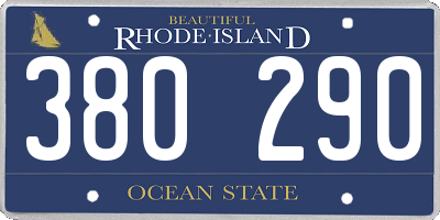 RI license plate 380290