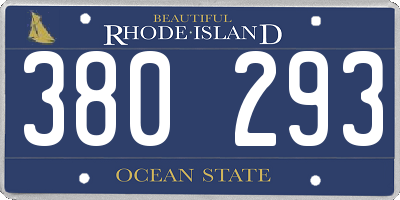 RI license plate 380293
