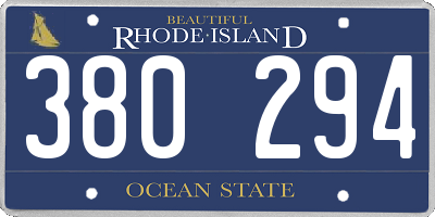 RI license plate 380294