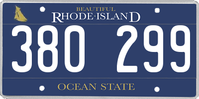 RI license plate 380299