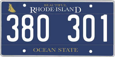 RI license plate 380301