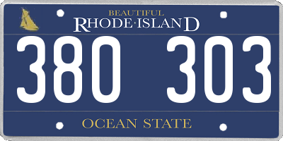 RI license plate 380303