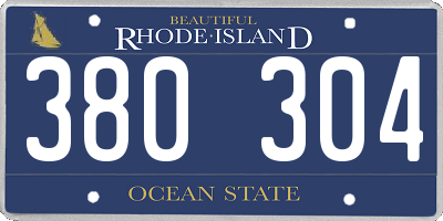 RI license plate 380304