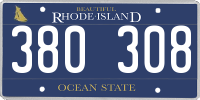 RI license plate 380308