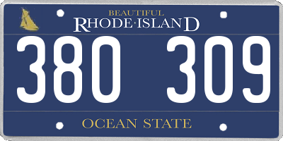 RI license plate 380309