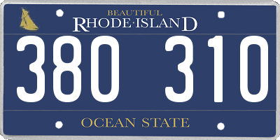 RI license plate 380310