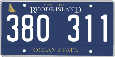 RI license plate 380311