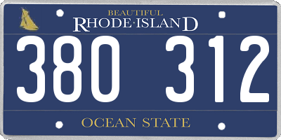 RI license plate 380312