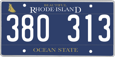 RI license plate 380313