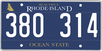 RI license plate 380314