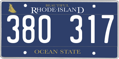 RI license plate 380317