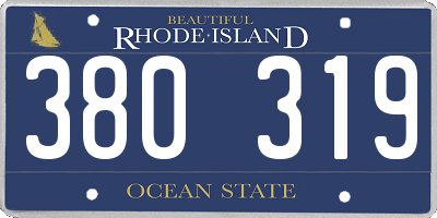 RI license plate 380319