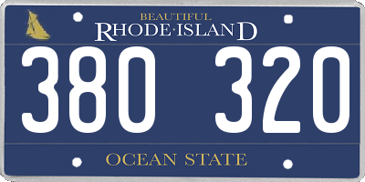 RI license plate 380320