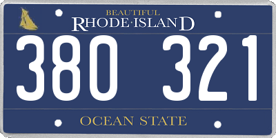 RI license plate 380321