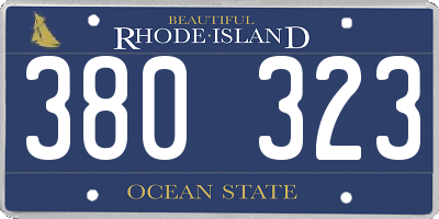 RI license plate 380323