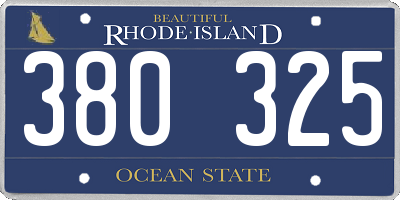 RI license plate 380325