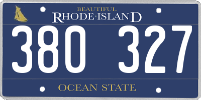 RI license plate 380327