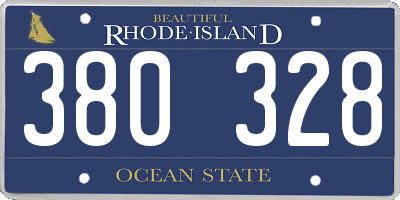 RI license plate 380328