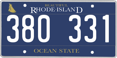 RI license plate 380331