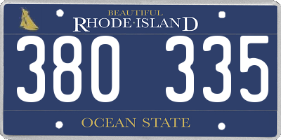 RI license plate 380335