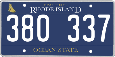 RI license plate 380337