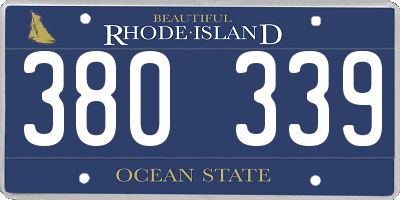 RI license plate 380339