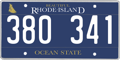 RI license plate 380341